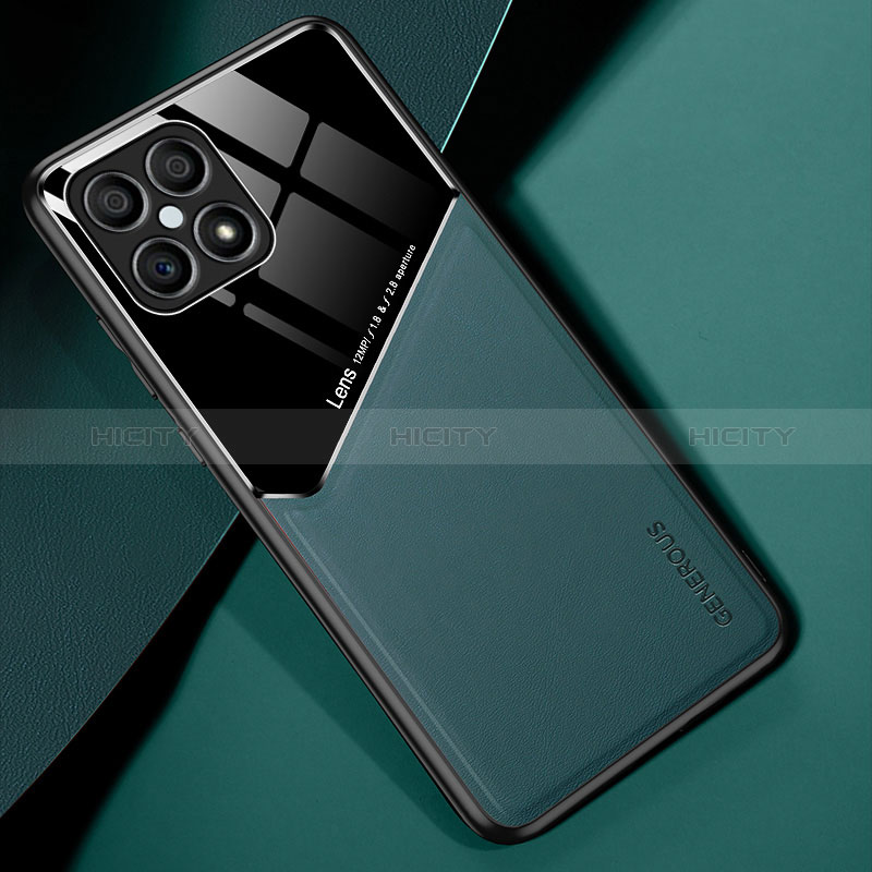 Funda Silicona Goma de Cuero Carcasa con Magnetico para Huawei Honor X8 4G