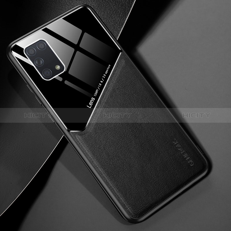 Funda Silicona Goma de Cuero Carcasa con Magnetico para Samsung Galaxy A31 Negro
