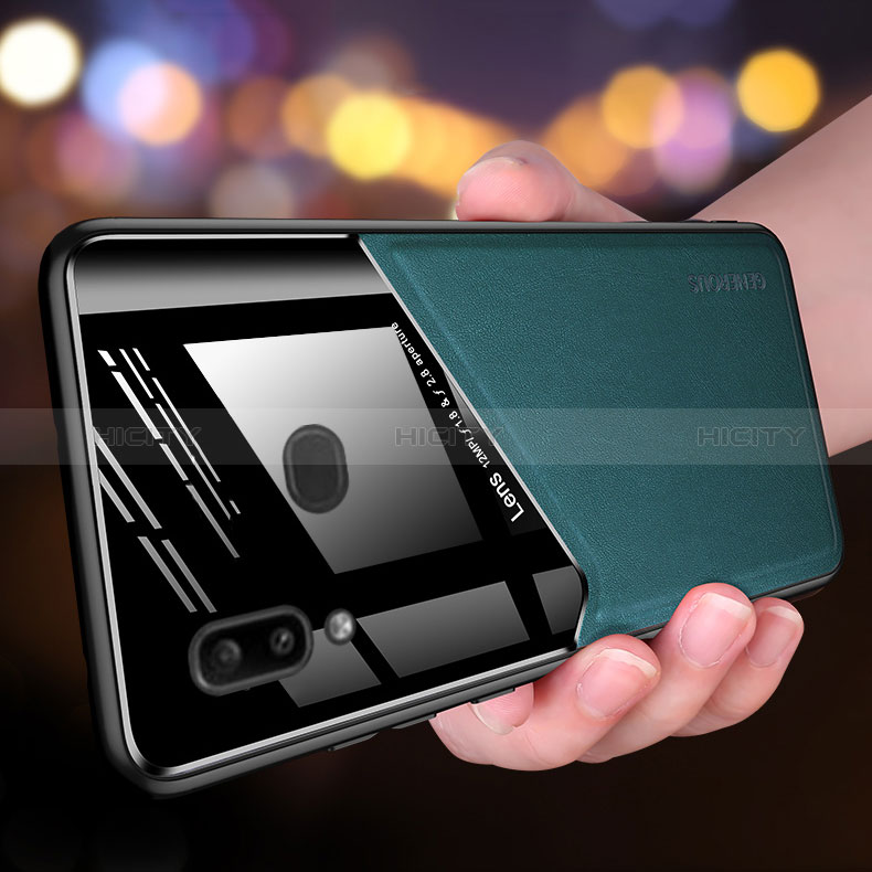 Funda Silicona Goma de Cuero Carcasa con Magnetico para Samsung Galaxy M01s