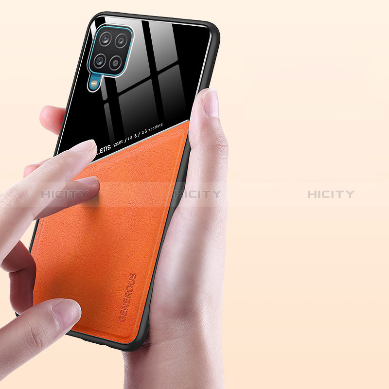 Funda Silicona Goma de Cuero Carcasa con Magnetico para Samsung Galaxy M12