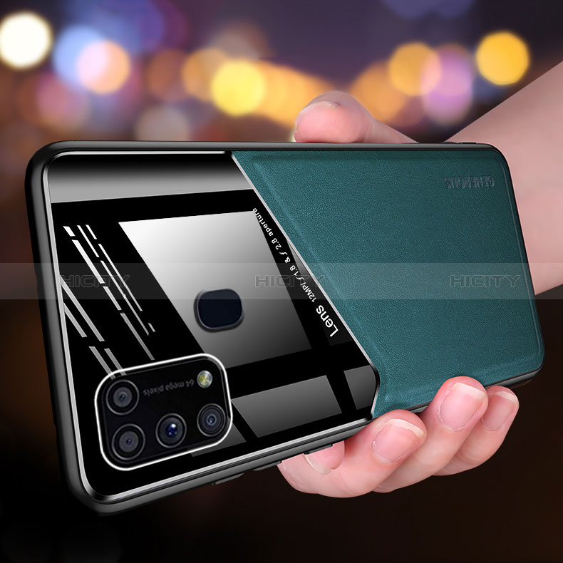 Funda Silicona Goma de Cuero Carcasa con Magnetico para Samsung Galaxy M21s
