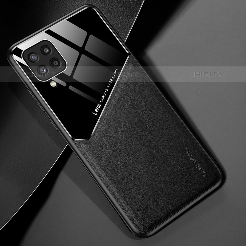 Funda Silicona Goma de Cuero Carcasa con Magnetico para Samsung Galaxy M32 4G Negro