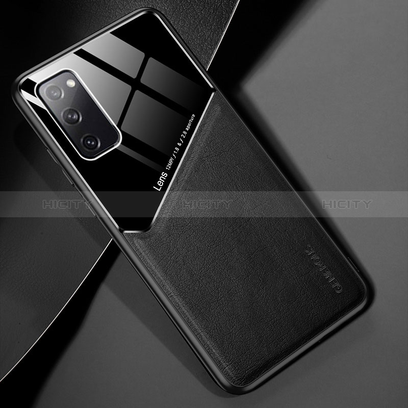 Funda Silicona Goma de Cuero Carcasa con Magnetico para Samsung Galaxy S20 FE 5G Negro