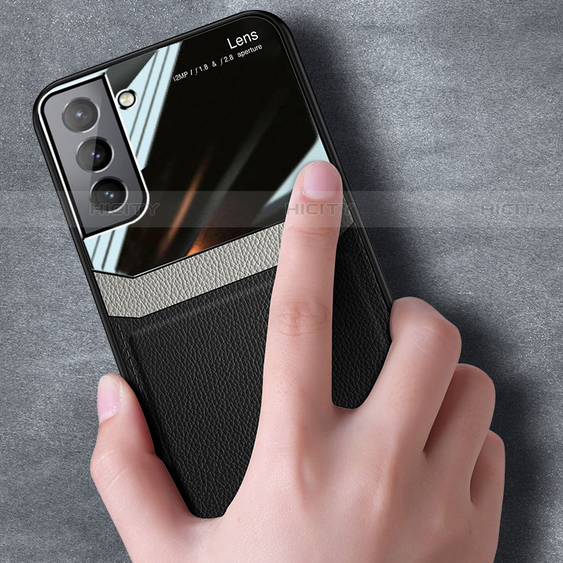 Funda Silicona Goma de Cuero Carcasa con Magnetico para Samsung Galaxy S21 FE 5G