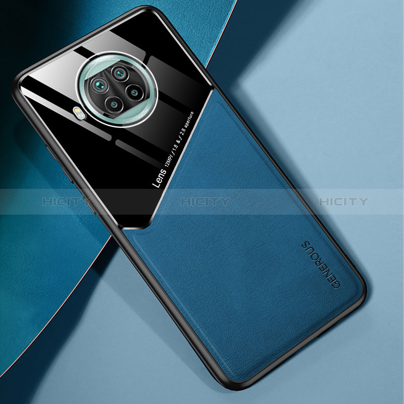 Funda Silicona Goma de Cuero Carcasa con Magnetico para Xiaomi Mi 10T Lite 5G Azul