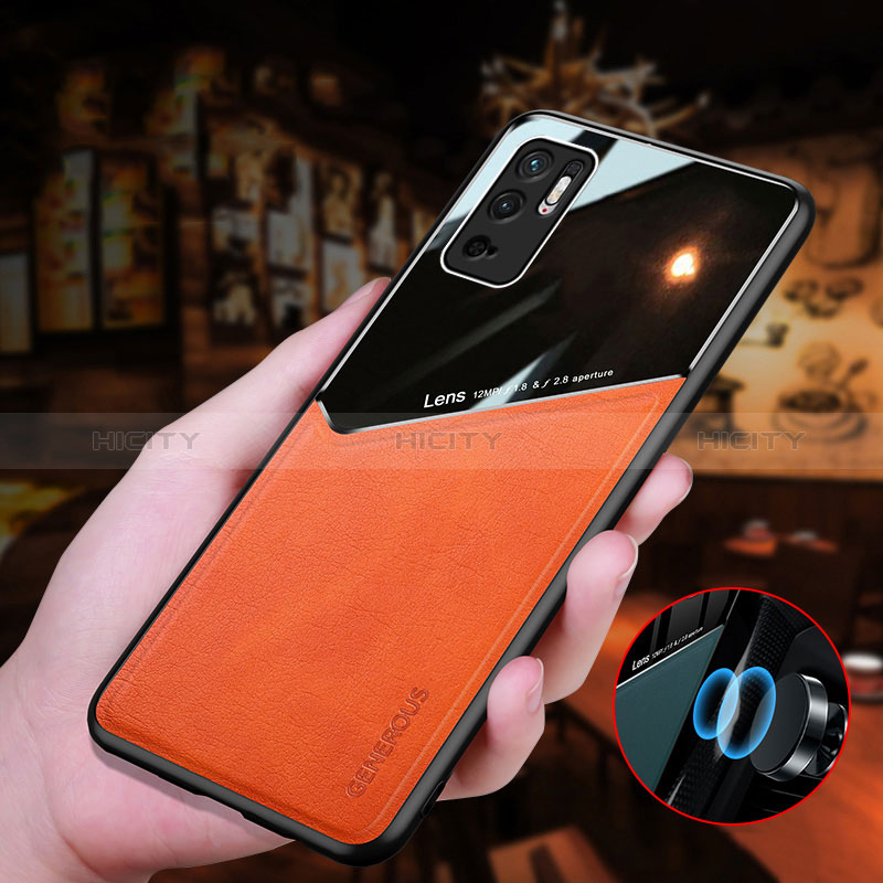 Funda Silicona Goma de Cuero Carcasa con Magnetico para Xiaomi POCO M3 Pro 5G