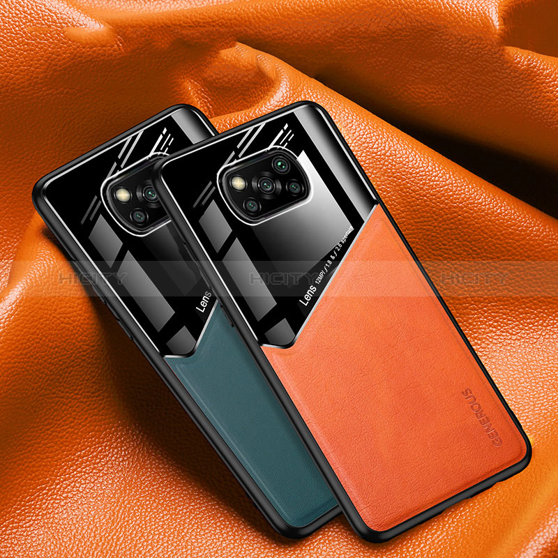 Funda Silicona Goma de Cuero Carcasa con Magnetico para Xiaomi Poco X3 Pro