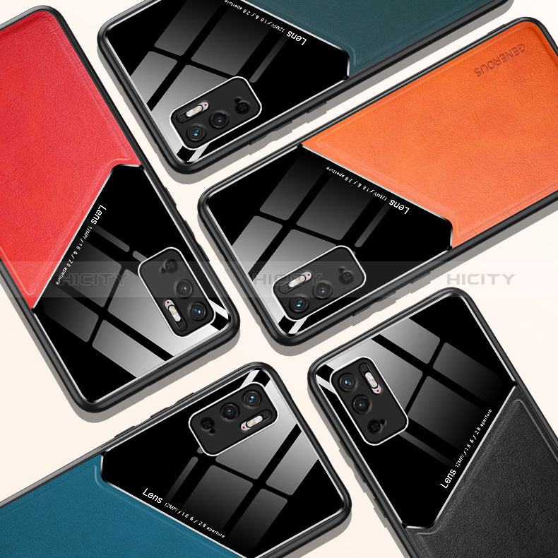 Funda Silicona Goma de Cuero Carcasa con Magnetico para Xiaomi Redmi Note 10 5G
