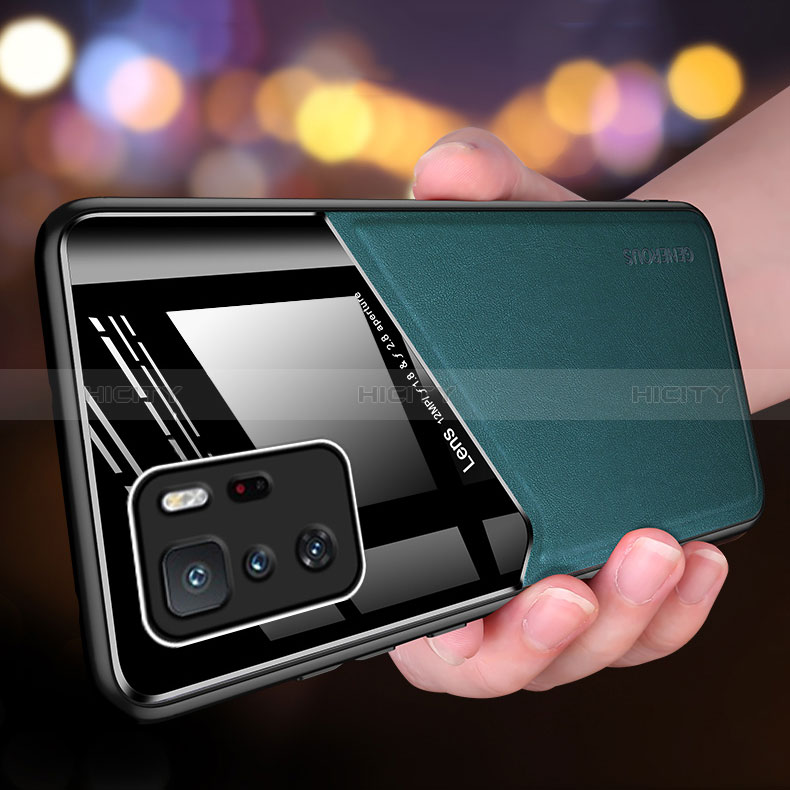 Funda Silicona Goma de Cuero Carcasa con Magnetico para Xiaomi Redmi Note 10 Pro 5G