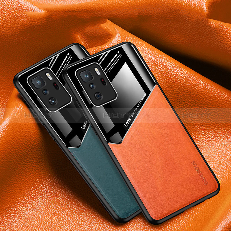 Funda Silicona Goma de Cuero Carcasa con Magnetico para Xiaomi Redmi Note 10 Pro 5G