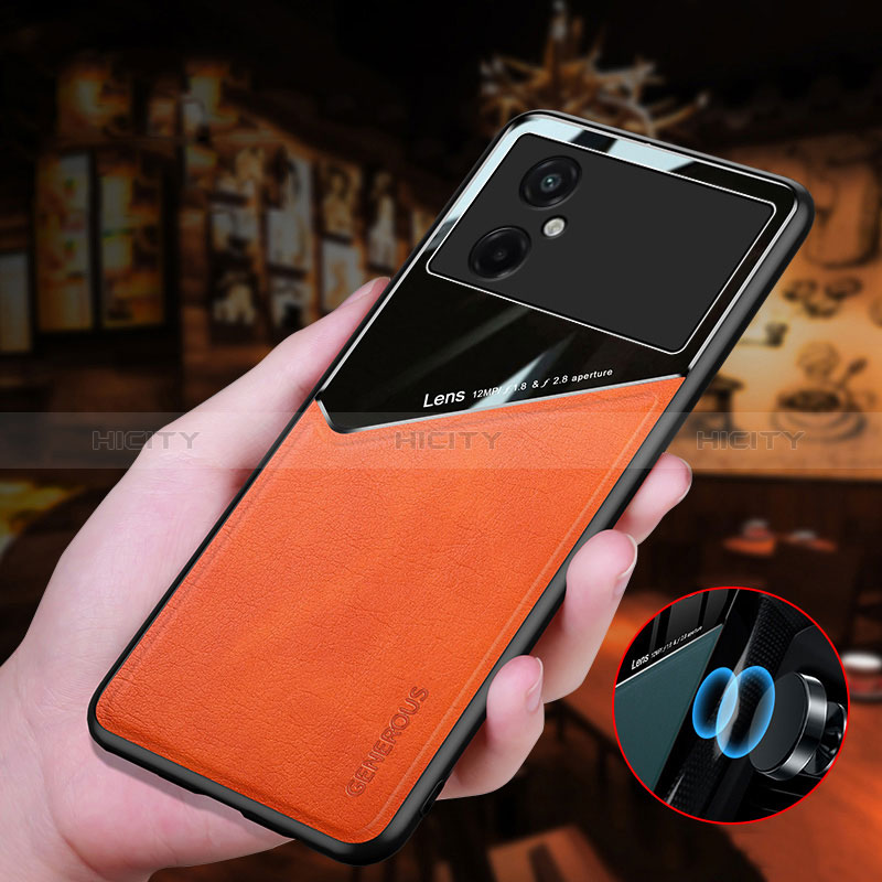 Funda Silicona Goma de Cuero Carcasa con Magnetico para Xiaomi Redmi Note 11R 5G