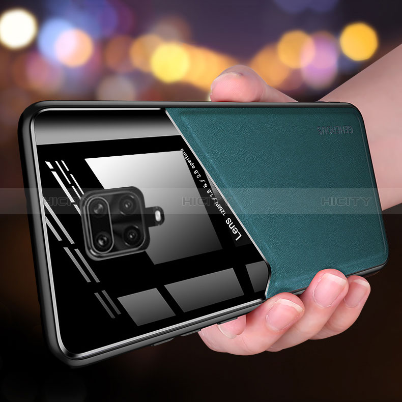 Funda Silicona Goma de Cuero Carcasa con Magnetico para Xiaomi Redmi Note 9 Pro