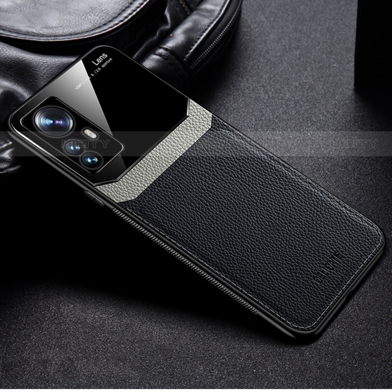 Funda Silicona Goma de Cuero Carcasa con Magnetico S01 para Xiaomi Mi 12X 5G Negro