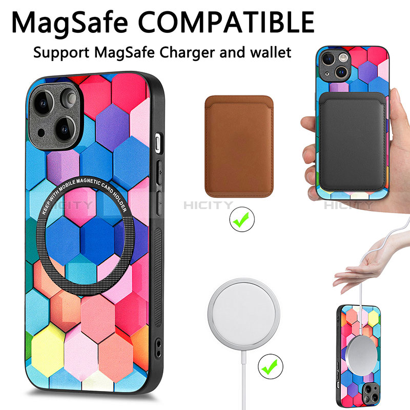 Funda Silicona Goma de Cuero Carcasa con Magnetico S01D para Apple iPhone 14 Plus