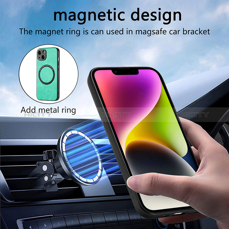 Funda Silicona Goma de Cuero Carcasa con Magnetico S11D para Apple iPhone 13