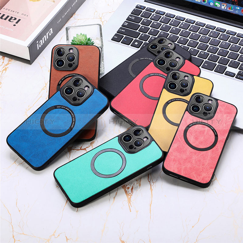 Funda Silicona Goma de Cuero Carcasa con Magnetico S11D para Apple iPhone 13 Pro