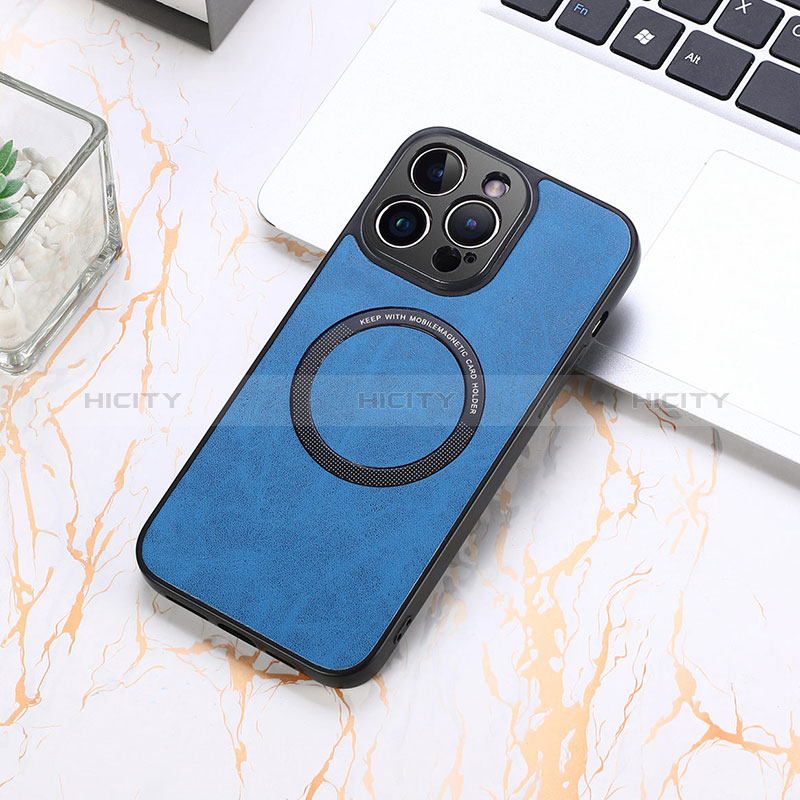 Funda Silicona Goma de Cuero Carcasa con Magnetico S11D para Apple iPhone 13 Pro