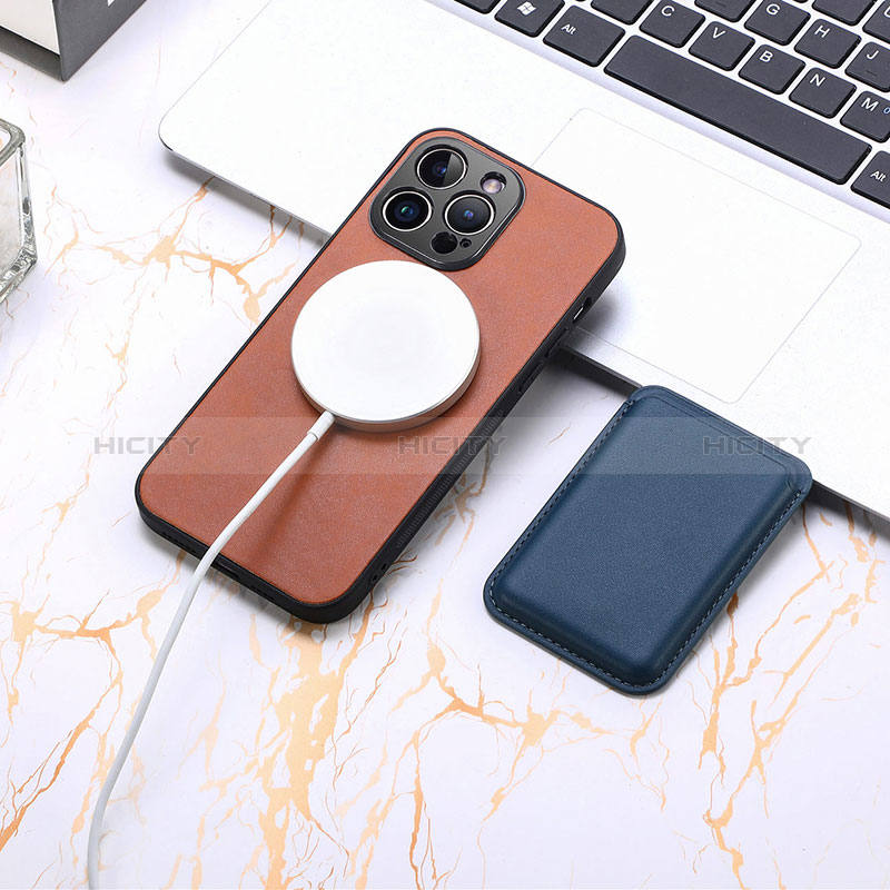 Funda Silicona Goma de Cuero Carcasa con Magnetico S11D para Apple iPhone 13 Pro