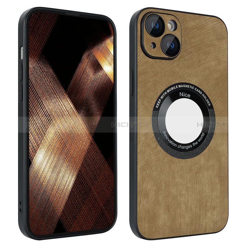 Funda Silicona Goma de Cuero Carcasa con Magnetico S14D para Apple iPhone 15