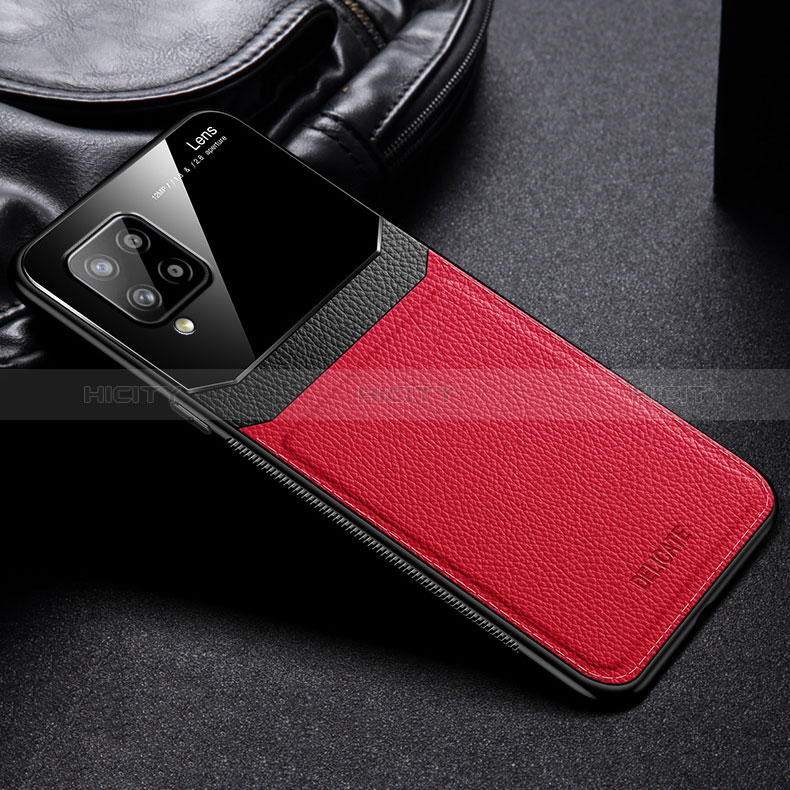 Funda Silicona Goma de Cuero Carcasa FL1 para Samsung Galaxy A42 5G Rojo