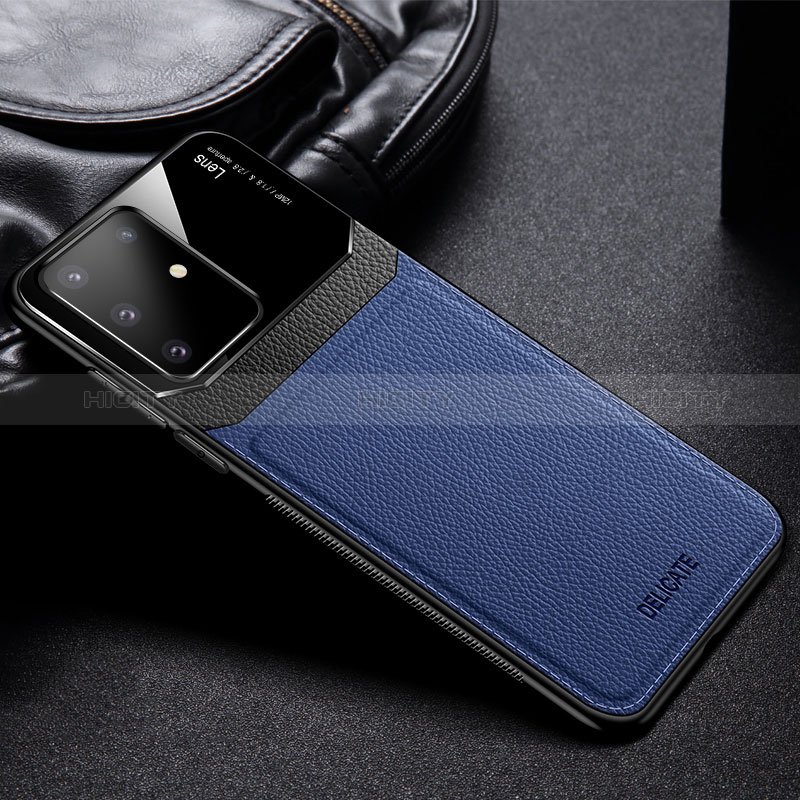 Funda Silicona Goma de Cuero Carcasa FL1 para Samsung Galaxy A91 Azul