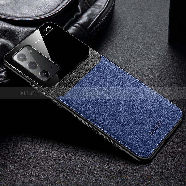 Funda Silicona Goma de Cuero Carcasa FL1 para Samsung Galaxy Note 20 5G Azul