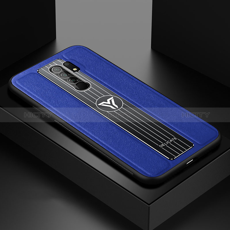 Funda Silicona Goma de Cuero Carcasa FL2 para Xiaomi Redmi 9 Azul