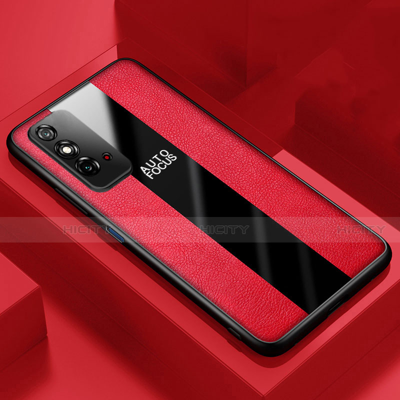 Funda Silicona Goma de Cuero Carcasa H01 para Huawei Honor X10 Max 5G Rojo
