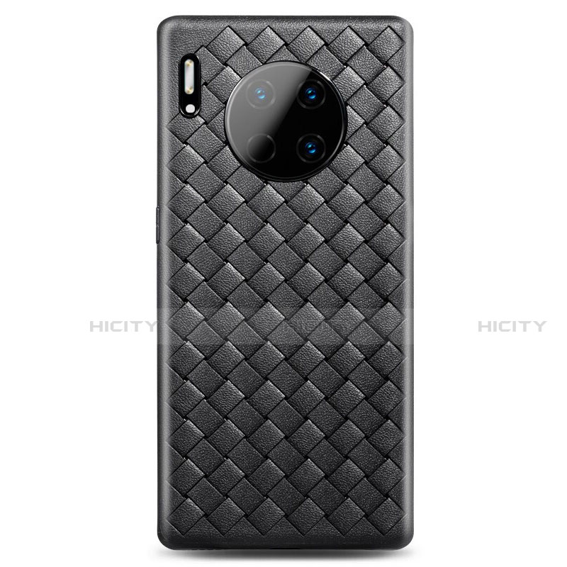 Funda Silicona Goma de Cuero Carcasa H01 para Huawei Mate 30 Pro 5G Negro