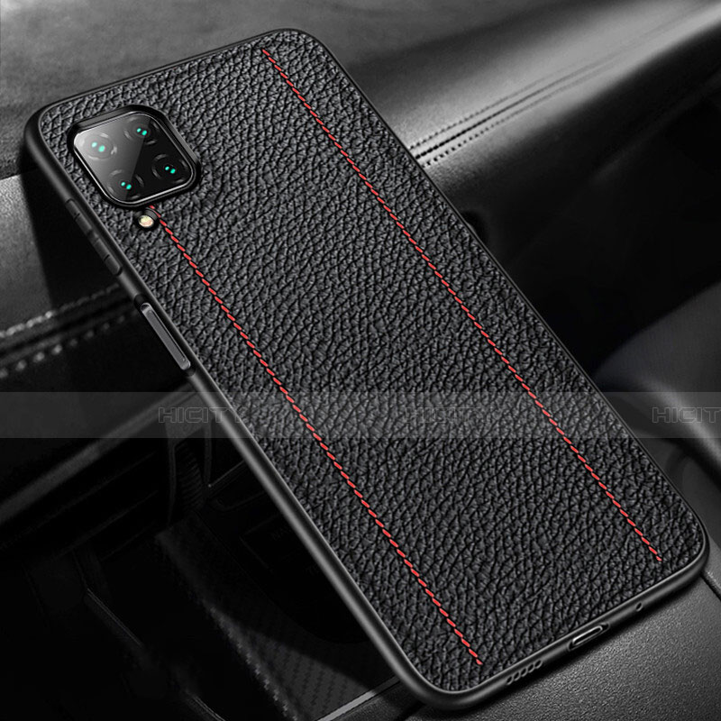 Funda Silicona Goma de Cuero Carcasa H01 para Huawei Nova 7i Negro