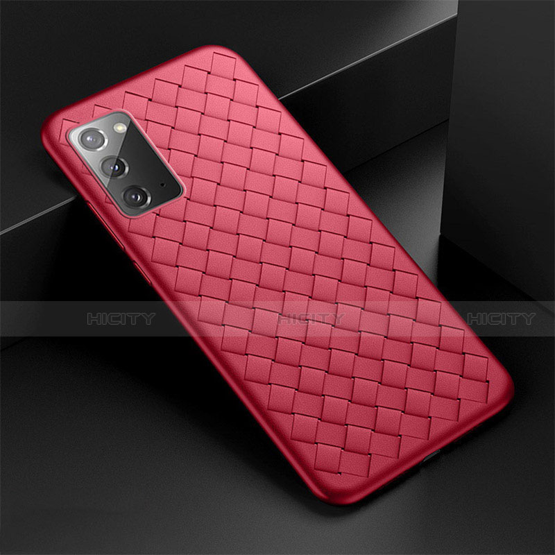 Funda Silicona Goma de Cuero Carcasa H01 para Samsung Galaxy Note 20 5G Rojo