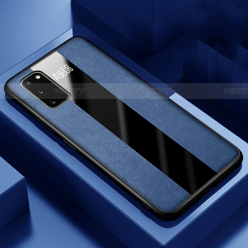 Funda Silicona Goma de Cuero Carcasa H01 para Samsung Galaxy S20 5G Azul