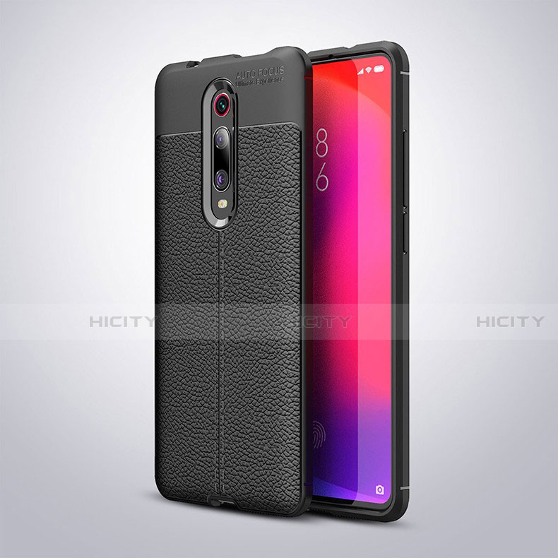 Funda Silicona Goma de Cuero Carcasa H01 para Xiaomi Mi 9T Pro Negro