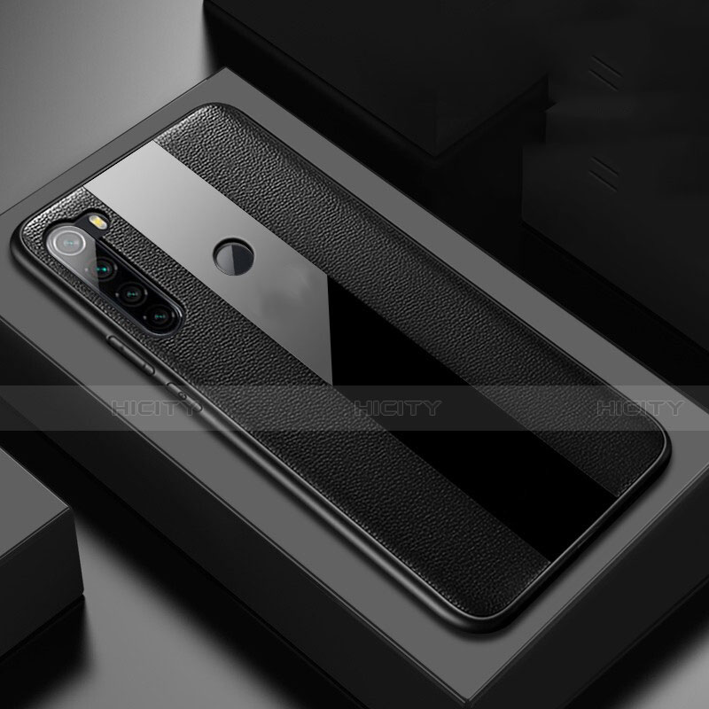 Funda Silicona Goma de Cuero Carcasa H01 para Xiaomi Redmi Note 8 (2021) Negro