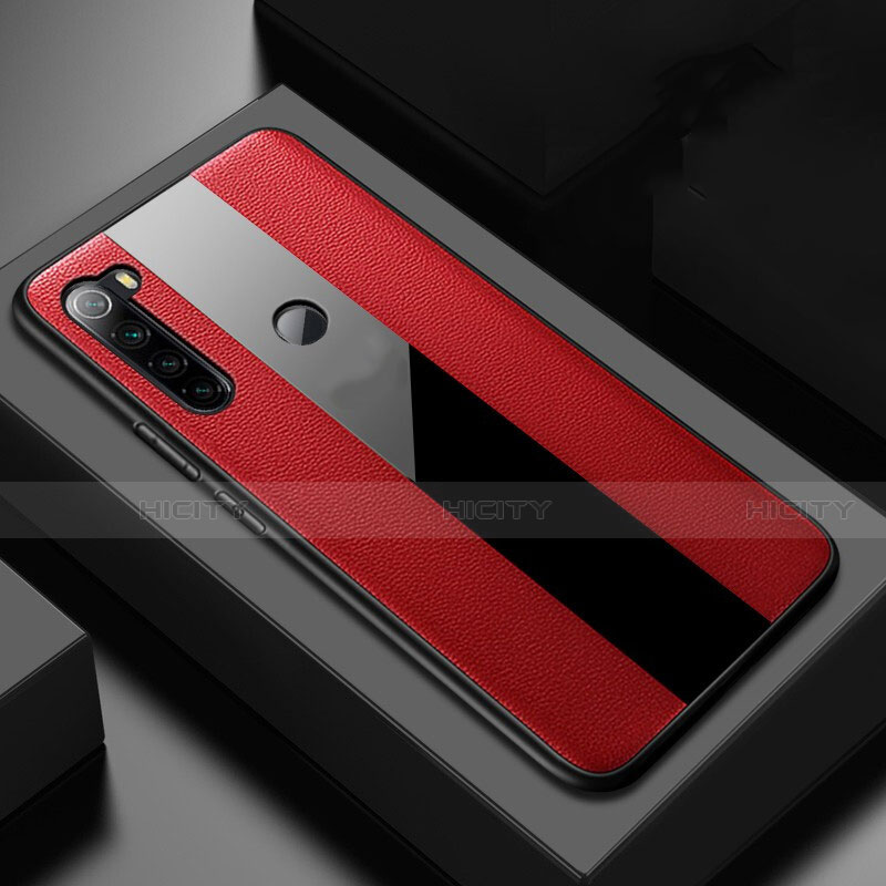 Funda Silicona Goma de Cuero Carcasa H01 para Xiaomi Redmi Note 8 Rojo