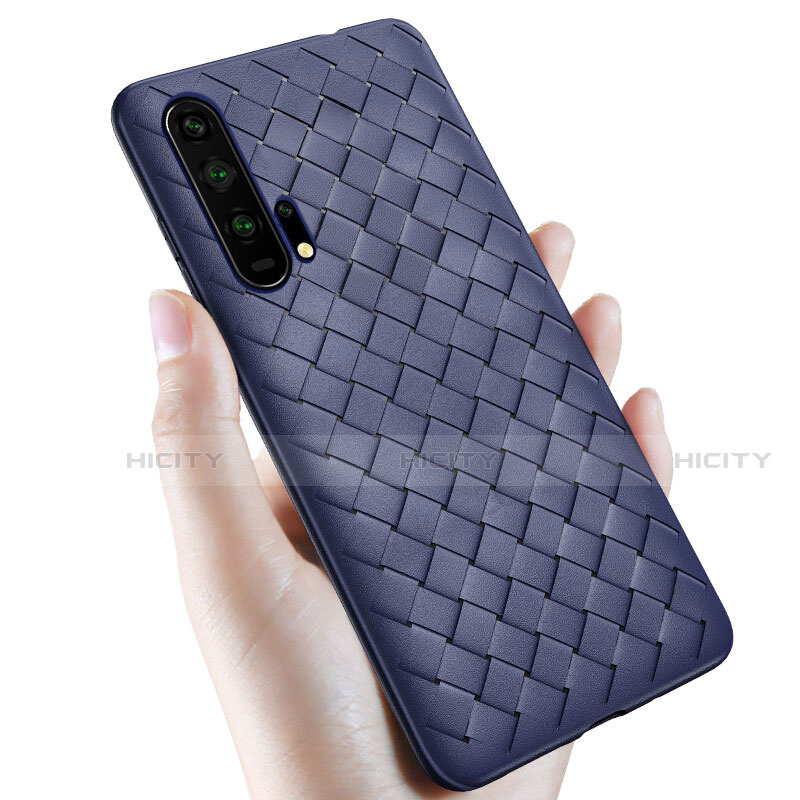 Funda Silicona Goma de Cuero Carcasa H02 para Huawei Honor 20 Pro Azul