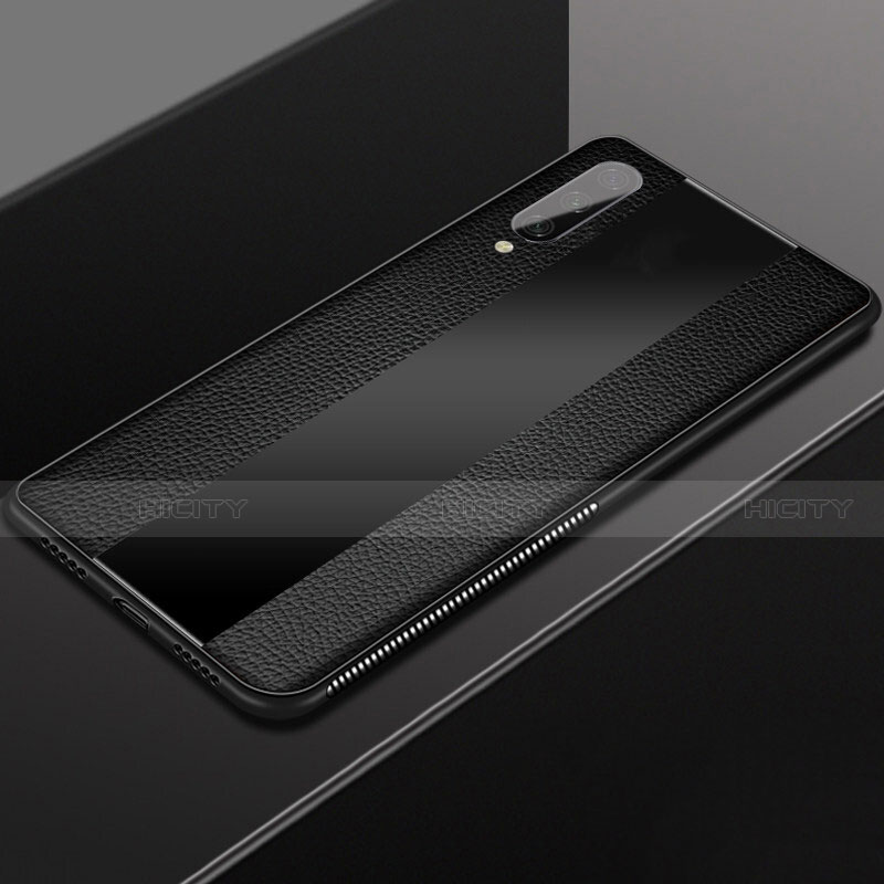 Funda Silicona Goma de Cuero Carcasa H02 para Xiaomi Mi A3 Negro