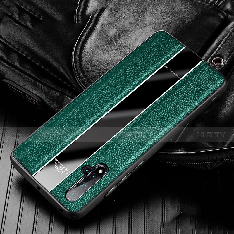 Funda Silicona Goma de Cuero Carcasa H03 para Huawei Nova 5 Verde