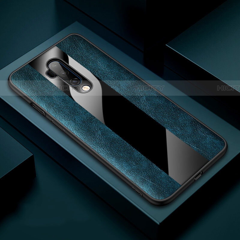 Funda Silicona Goma de Cuero Carcasa H03 para OnePlus 7T Pro Azul