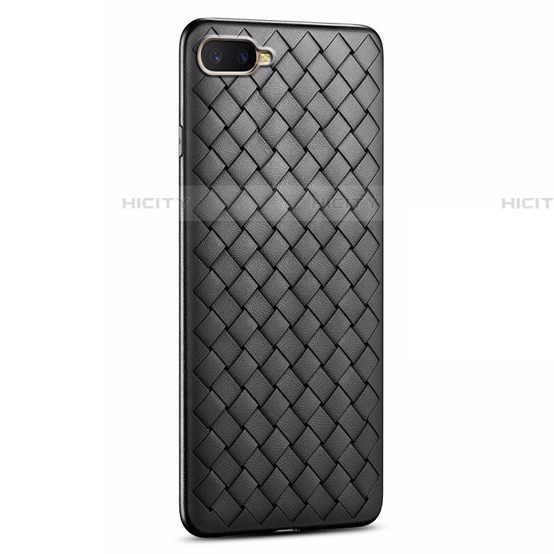 Funda Silicona Goma de Cuero Carcasa H03 para Oppo RX17 Neo Negro