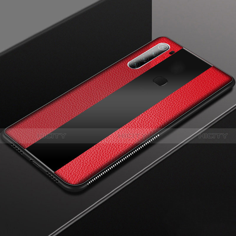 Funda Silicona Goma de Cuero Carcasa H03 para Xiaomi Redmi Note 8 Rojo