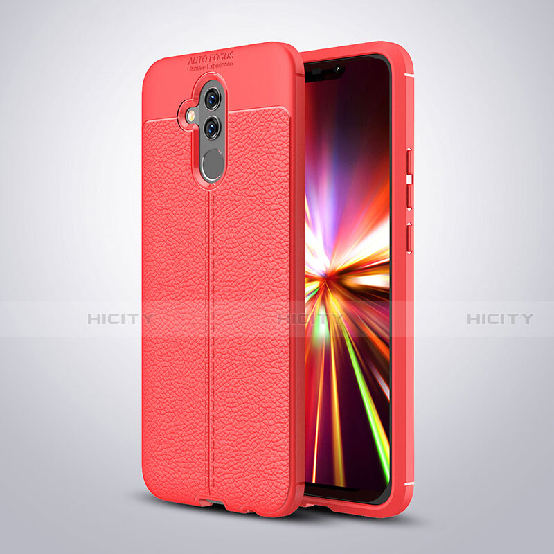 Funda Silicona Goma de Cuero Carcasa H04 para Huawei Mate 20 Lite Rojo