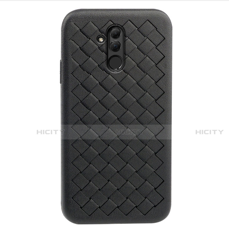 Funda Silicona Goma de Cuero Carcasa H05 para Huawei Mate 20 Lite Negro