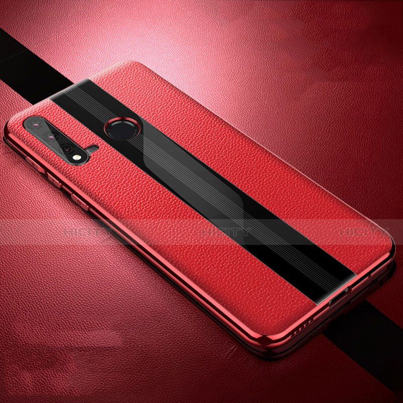 Funda Silicona Goma de Cuero Carcasa H06 para Huawei Nova 5i Rojo