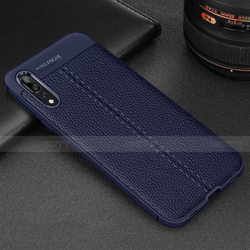 Funda Silicona Goma de Cuero Carcasa H07 para Huawei P20 Pro Azul