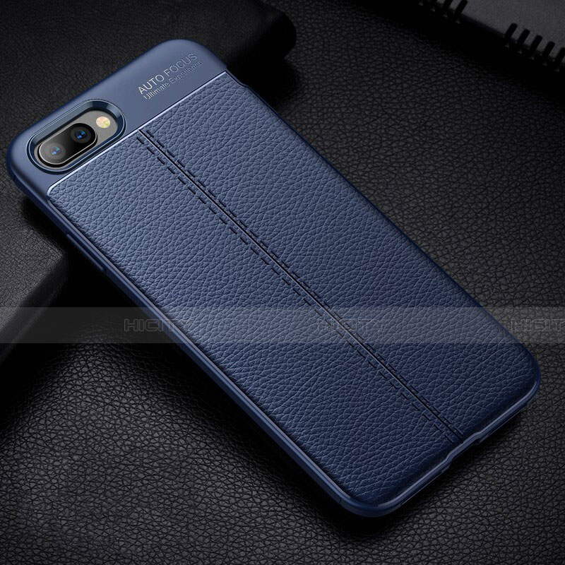 Funda Silicona Goma de Cuero Carcasa H07 para Oppo R15X Azul