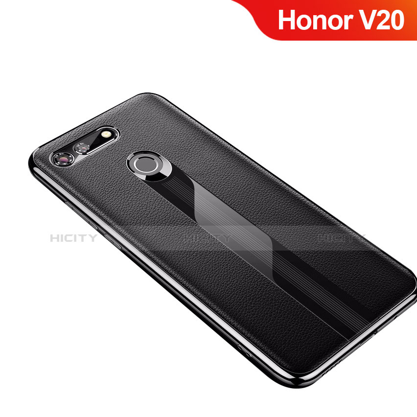 Funda Silicona Goma de Cuero Carcasa M01 para Huawei Honor V20 Negro