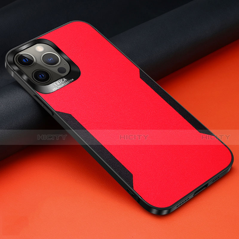 Funda Silicona Goma de Cuero Carcasa N01 para Apple iPhone 12 Pro Max Rojo