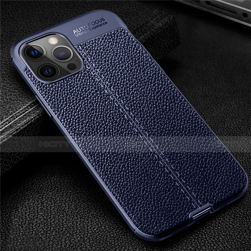 Funda Silicona Goma de Cuero Carcasa para Apple iPhone 12 Pro Azul