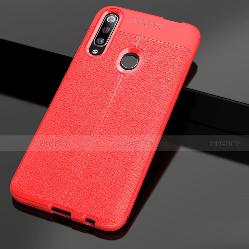 Funda Silicona Goma de Cuero Carcasa para Huawei Enjoy 10 Plus Rojo